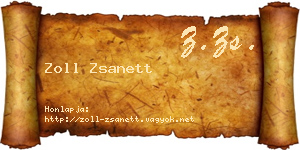 Zoll Zsanett névjegykártya